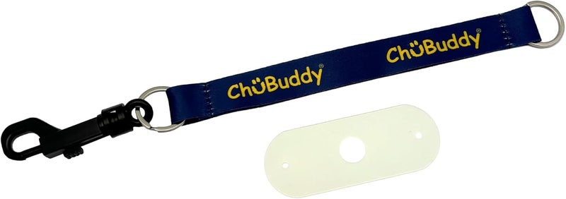 Chubuddy Chewy Holder  Navy Sublimated Tether  Natural Strap - Image 1