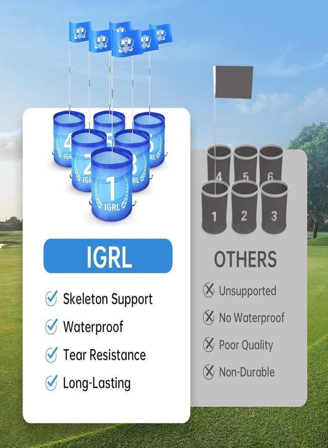 IGRL Golf Yard Game - 6 Holes Backyard Golf Games for Adults, Golf Chipping Game Set with Balls, Carry Bag, Flag & Obstacles, Outdoor Indoor Golf Gifts for Men Lawn, Beach, Camping, Park, Hotel - Image 2