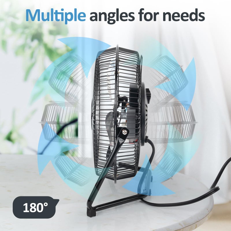 BEESTAR Floor Fan,3-Speed Portable Metal Fan, Fan Quiet for Home, High Velocity Floor Fan with Adjustable Tilt for Home Office Bedroom,Black (9 INCH) - Image 4