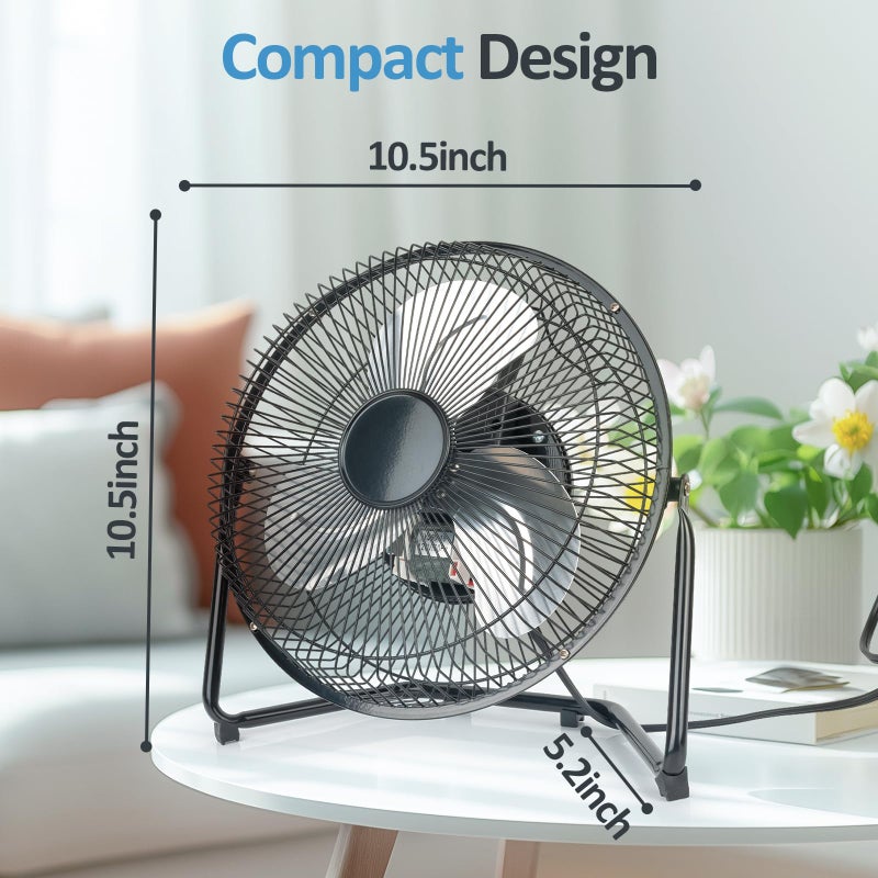 BEESTAR Floor Fan,3-Speed Portable Metal Fan, Fan Quiet for Home, High Velocity Floor Fan with Adjustable Tilt for Home Office Bedroom,Black (9 INCH) - Image 3