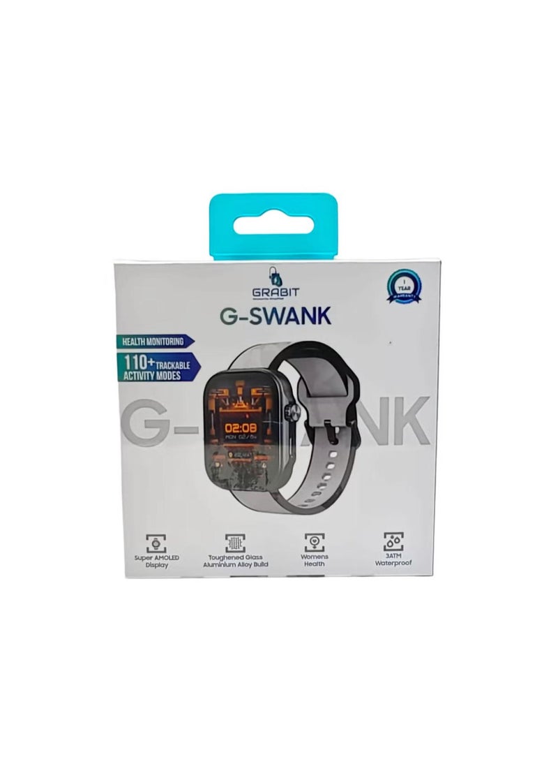 GRABIT G-SWANK SMARTWATCH Bluetoot Calling & Fitness, 100+Sport Modal - Image 1