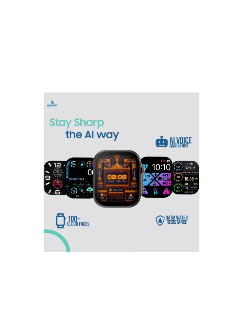 GRABIT G-SWANK SMARTWATCH Bluetoot Calling & Fitness, 100+Sport Modal - Image 5