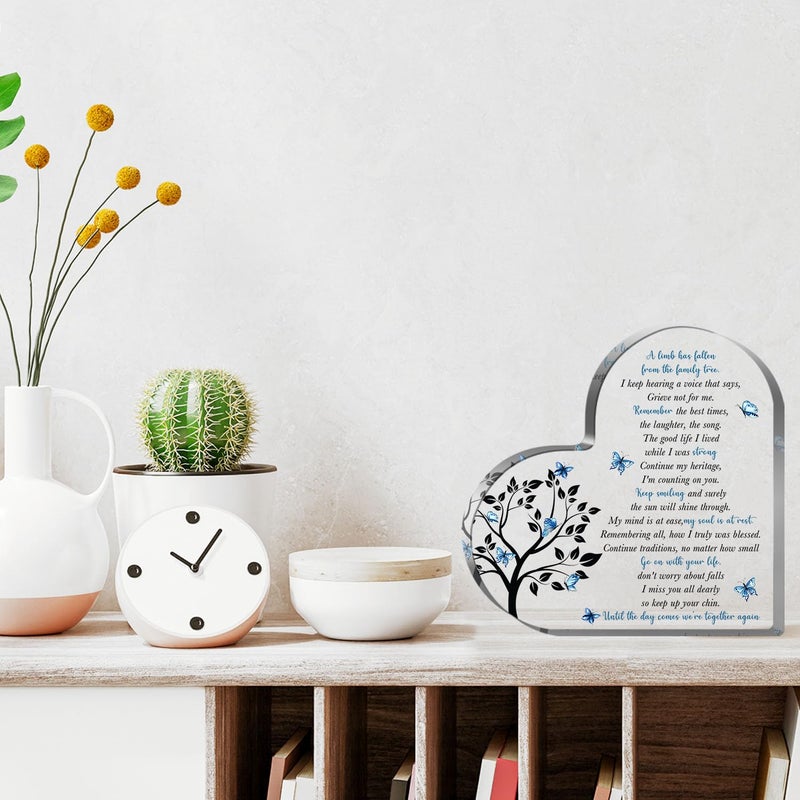 Xendelow Condolence Gifts, Sympathy Gifts, Remembrance Gift, Memorial Heart Shaped Acrylic Decor Sign, Grieving Gift with Sympathy, Memorial Bereavement Sympathy Gifts for Loss of Loved One - Image 5