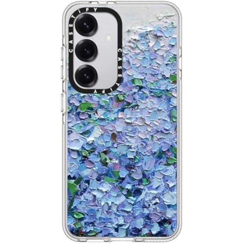 Casetify Magnetic Clear Galaxy S25 Case 【Compatible with Magsafe】 - Nantucket Blue Hydrangeas - Image 1