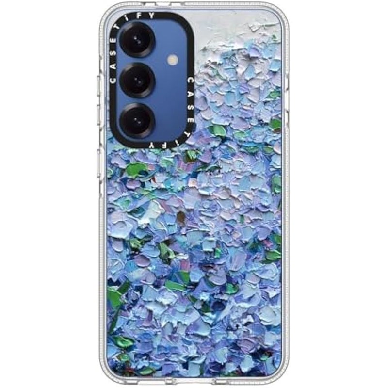 Casetify Magnetic Clear Galaxy S25 Case 【Compatible with Magsafe】 - Nantucket Blue Hydrangeas - Image 4