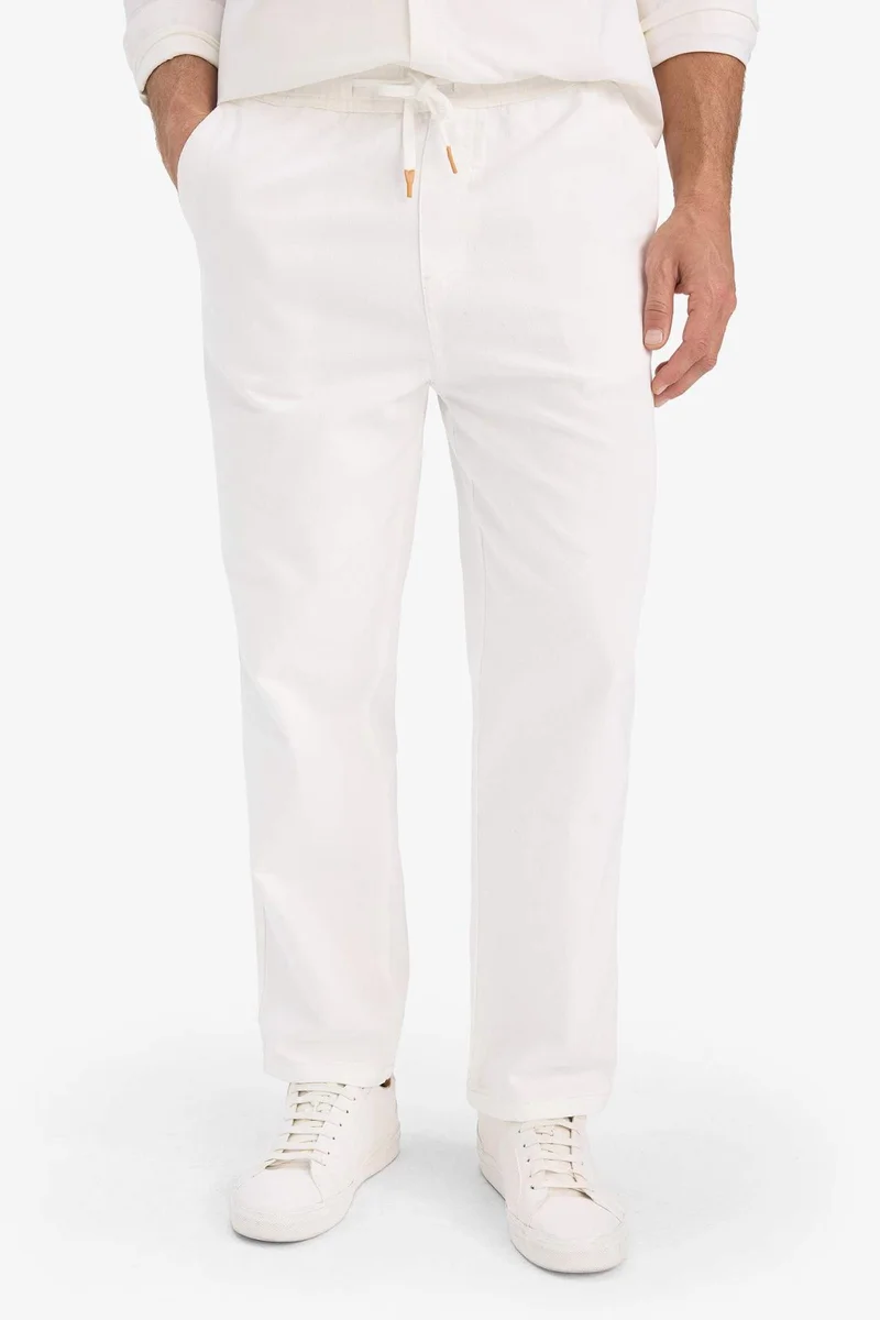 Defacto  Cotton Wide Leg Elastic Waist Jeans for Men | Best Price UAE