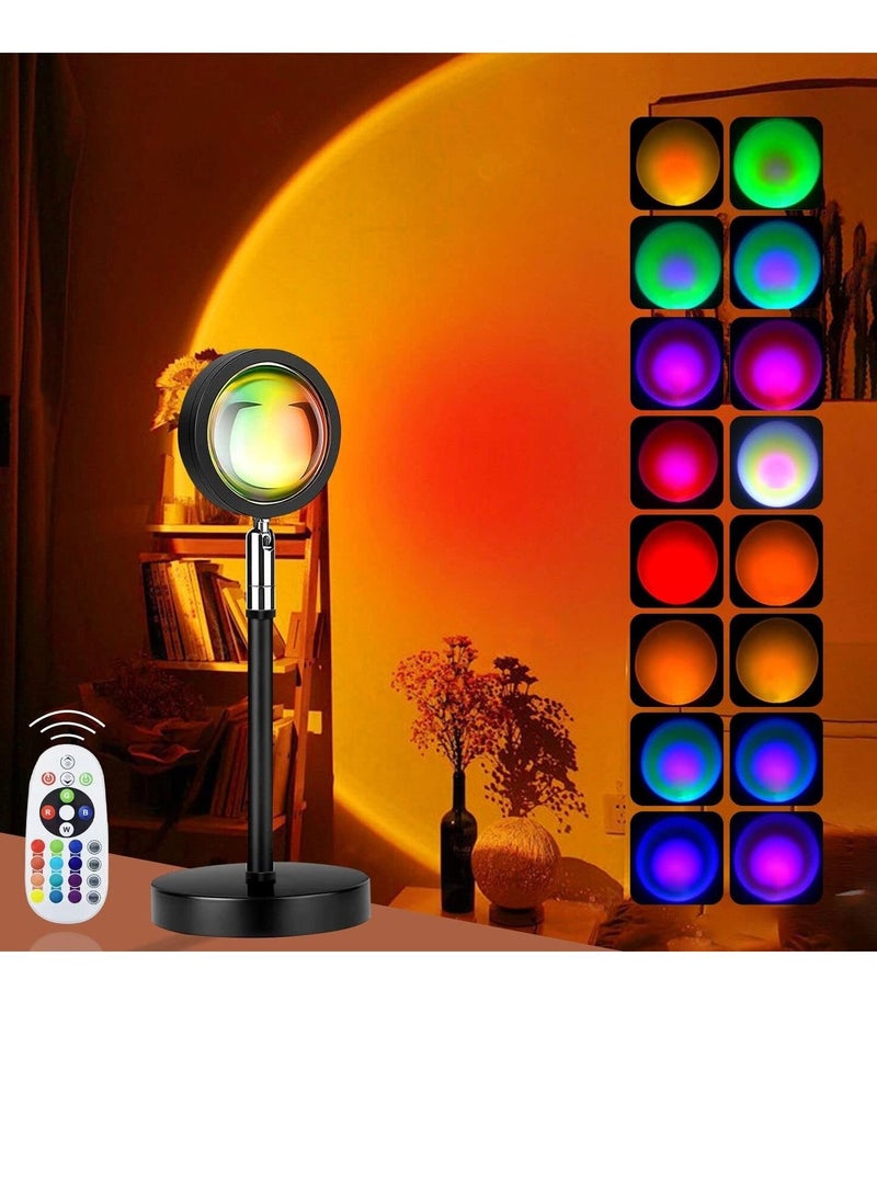 كابتن تيك Sunset Lamp Projection, 16 Colors Changing Lamp Projector Rainbow Night Light Sunlight Lamp Room Decor 360 Degree Rotation for Decorations Photography/Party/Bedroom/Home Decor Sunset Lamps - Image 1