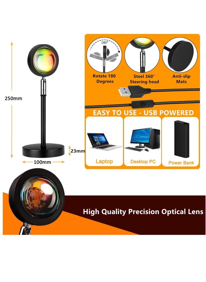 كابتن تيك Sunset Lamp Projection, 16 Colors Changing Lamp Projector Rainbow Night Light Sunlight Lamp Room Decor 360 Degree Rotation for Decorations Photography/Party/Bedroom/Home Decor Sunset Lamps - Image 3