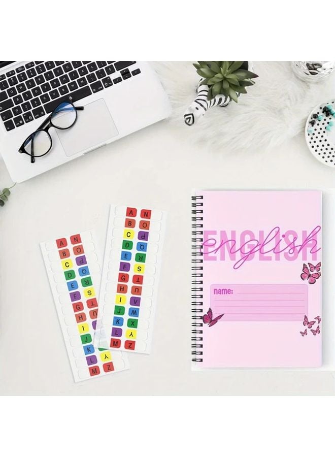 208 Pcs Self Adhesive Alphabet Sticky Tabs A Z Multicolor Transparent Style1 For Notebooks - Image 5