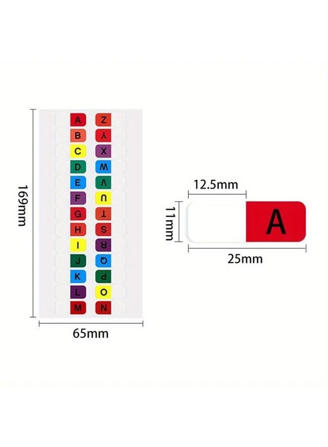 208 Pcs Self Adhesive Alphabet Sticky Tabs A Z Multicolor Transparent Style1 For Notebooks - Image 3
