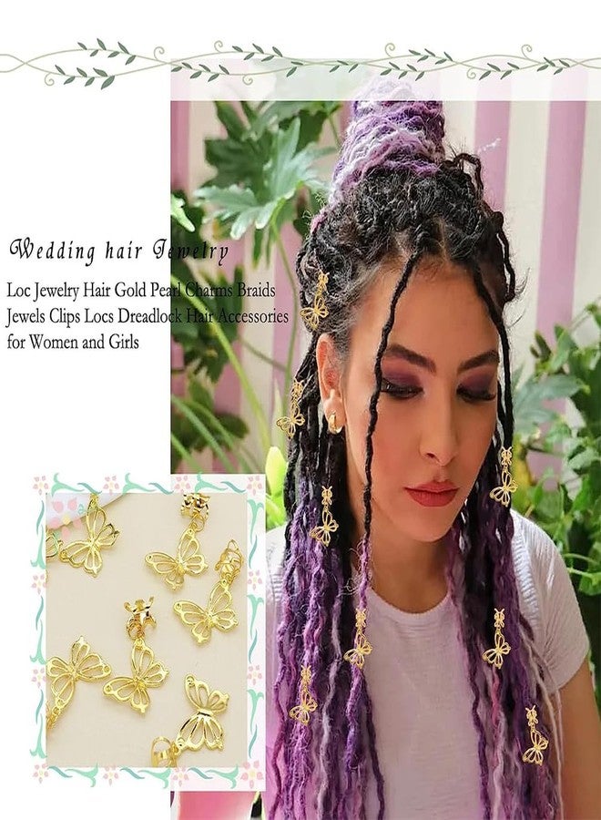ASVNRES 20 Pcs Butterfly Hair Braids Dreadlock Clips, Hollow Metals Cuffs Clip Hair Accessories Styling Fashion Toos for Women Men (Gold) - Image 3