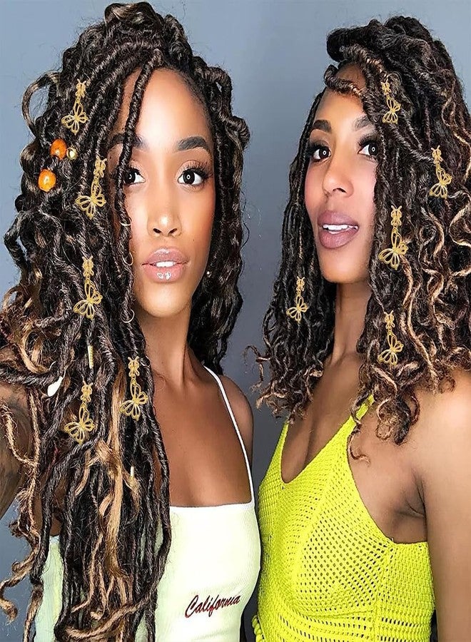 ASVNRES 20 Pcs Butterfly Hair Braids Dreadlock Clips, Hollow Metals Cuffs Clip Hair Accessories Styling Fashion Toos for Women Men (Gold) - Image 4