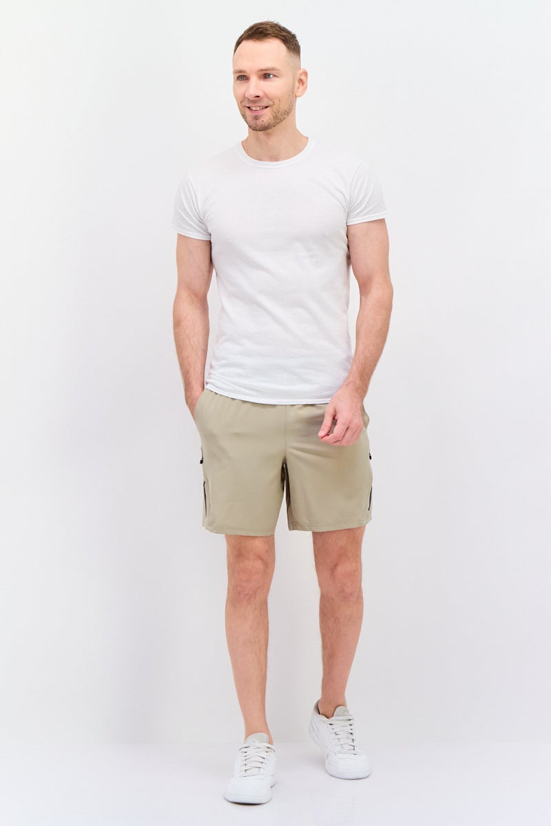 MOTION Men Sportswear Fit Training Shorts, Sky Khaki - Image 2