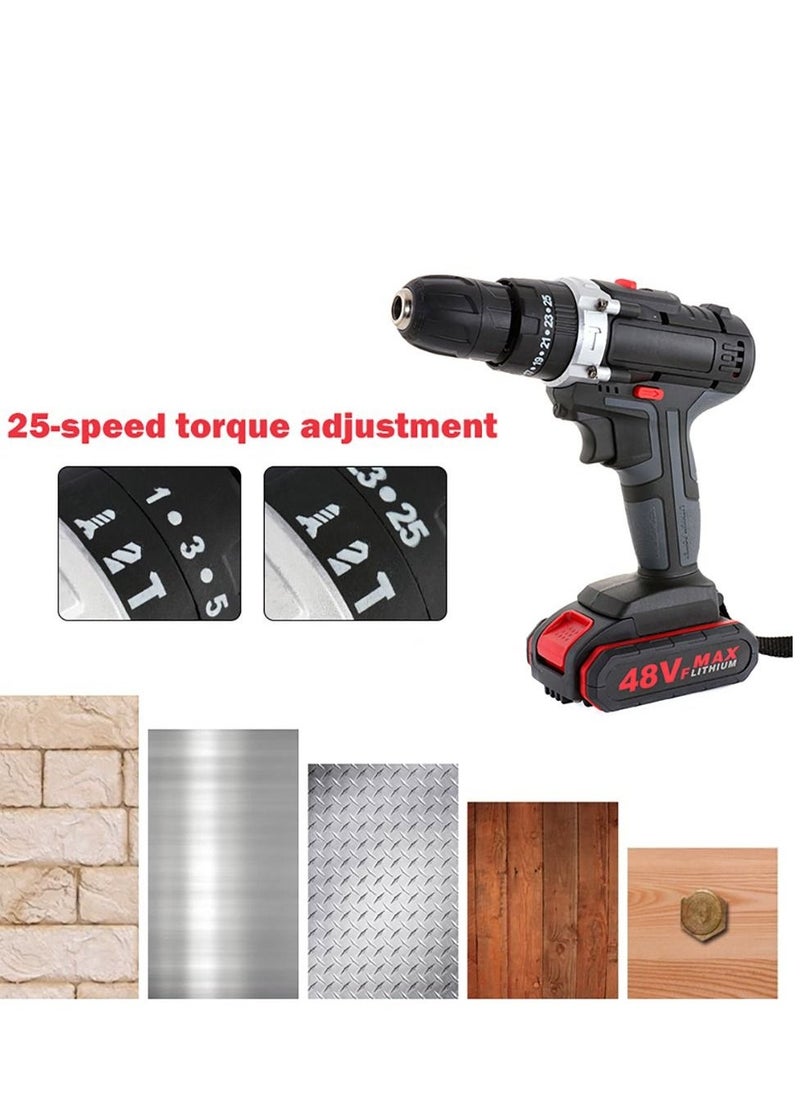 Arabest Double Speed Power Brushless Hand 48VF Impact Electric Drill Set Cordless Drill With Battery Tool  - Image 4