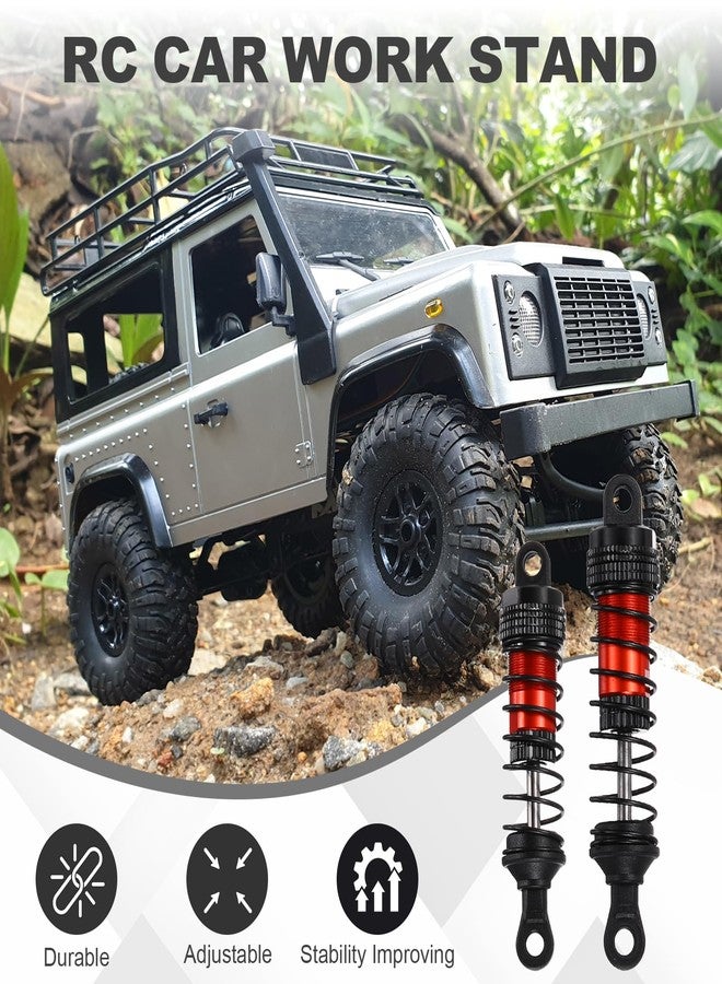 MECCANIXITY 4Pcs RC Shock Absorber 1/12 1/14 1/16 65mm/70mm Aluminum Threaded Front & Rear Shock Absorber Damper Assembled Set for 1/12 1/14 1/16 RC Car Crawler Racing Truck, Red - Image 4