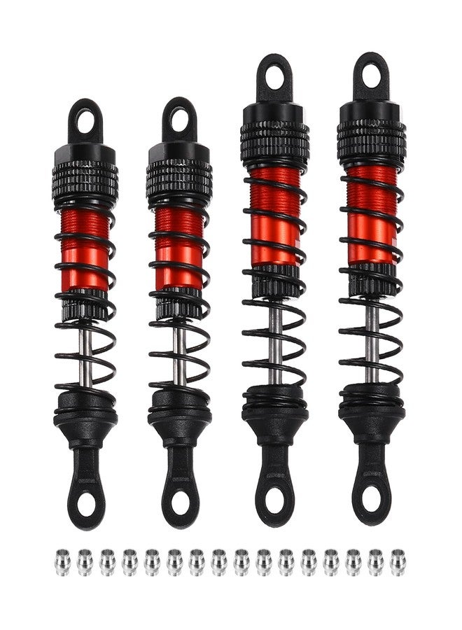 MECCANIXITY 4Pcs RC Shock Absorber 1/12 1/14 1/16 65mm/70mm Aluminum Threaded Front & Rear Shock Absorber Damper Assembled Set for 1/12 1/14 1/16 RC Car Crawler Racing Truck, Red - Image 1