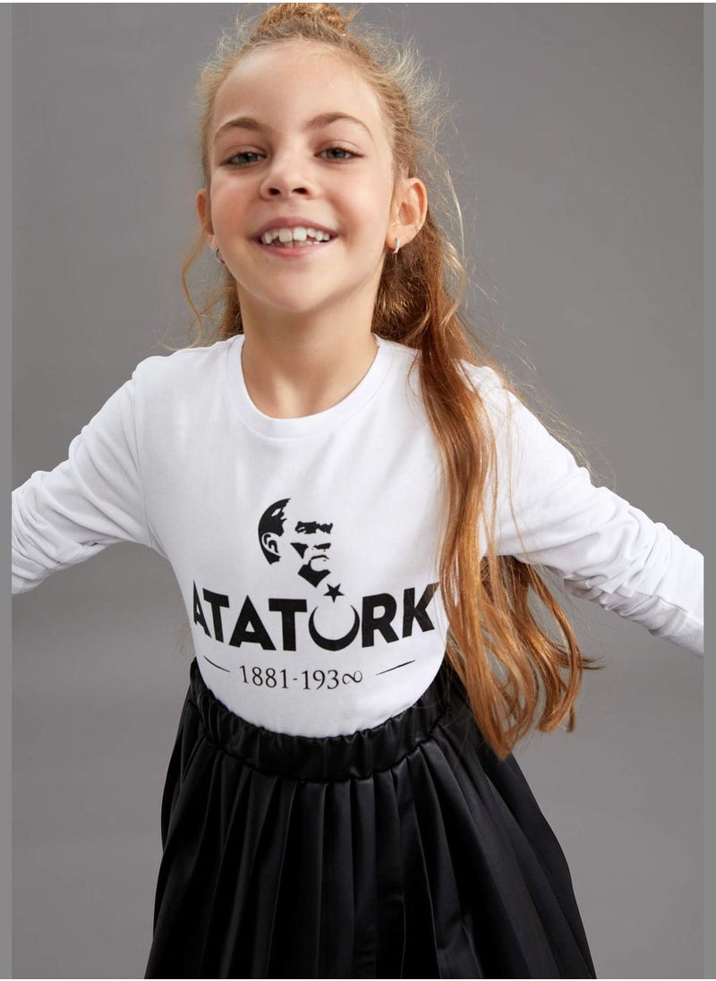 DeFacto - Girl Crew Neck Long Sleeved T-Shirt - Image 1