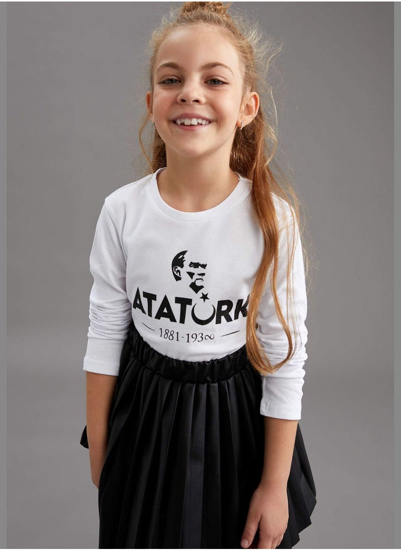 DeFacto - Girl Crew Neck Long Sleeved T-Shirt - Image 1
