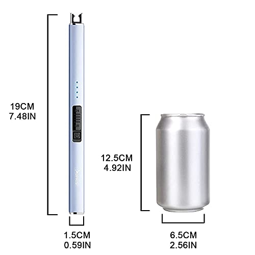 SUPRUS Electric Lighter Arc Windproof Flameless USB Rechargeable Lighter with Safety Lock for Candle BBQ Camping (Blue) - Image 5