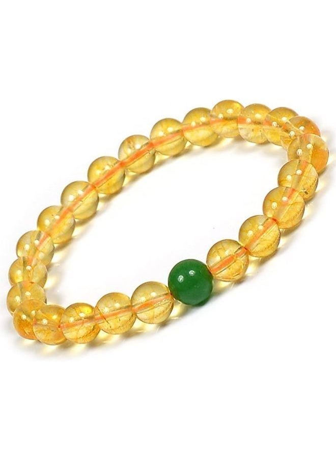 llwoo - Citrine Bracelet Green Aventurine Crystal Healing Stone Bracelet Charm Bracelet Jewelry for Men & Women, Color Yellow & Green, Bead Size 8 mm - Image 1