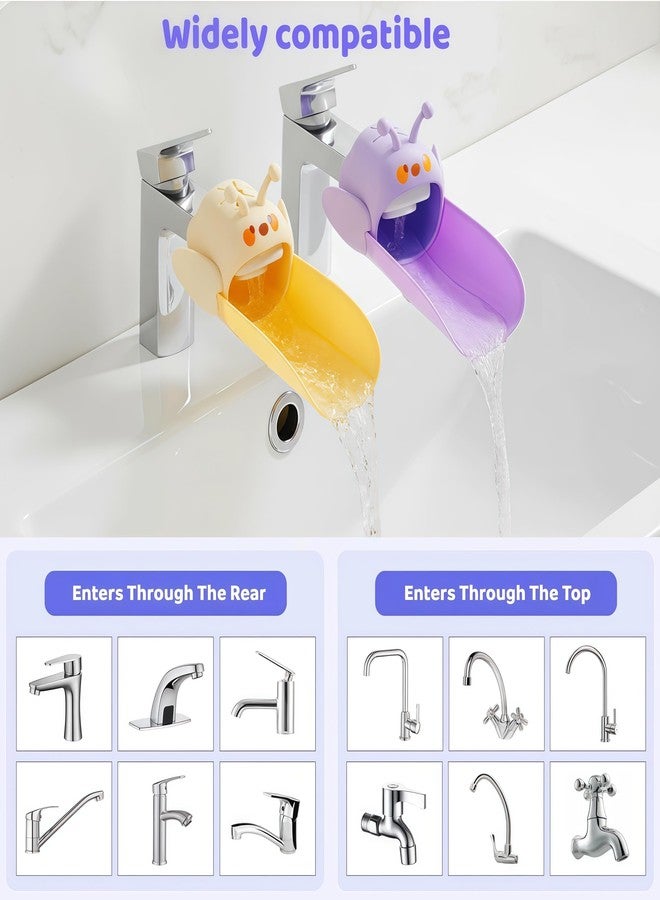 Yooreps 2 Pack Faucet Extender for Toddlers, Silicone Faucet Extender, Easy Install Sink Spout Extender for Kids Hand Washing Fits Standard and Gooseneck Faucet (Purple & Yellow) - Image 4