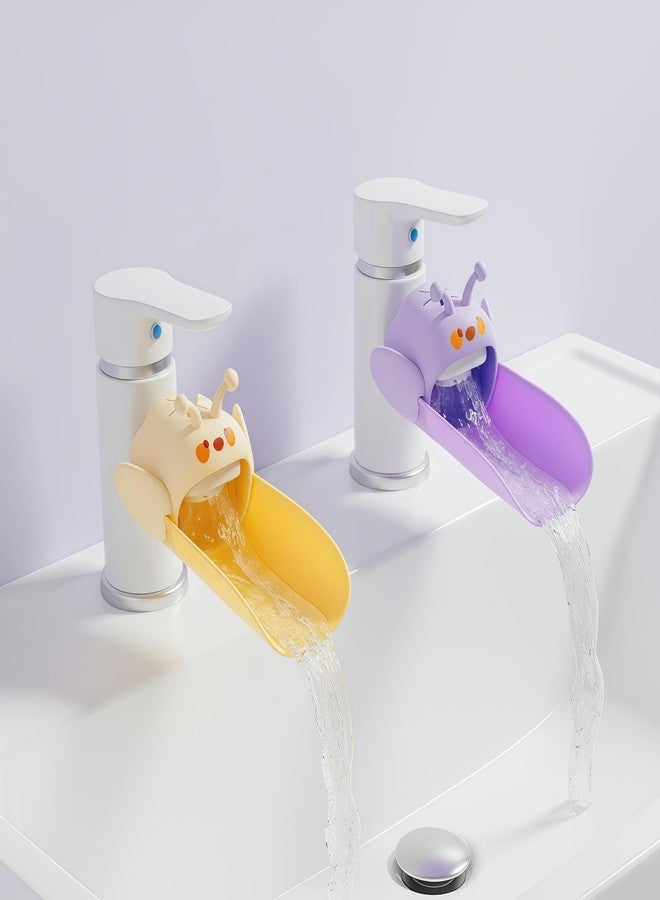 Yooreps 2 Pack Faucet Extender for Toddlers, Silicone Faucet Extender, Easy Install Sink Spout Extender for Kids Hand Washing Fits Standard and Gooseneck Faucet (Purple & Yellow) - Image 1