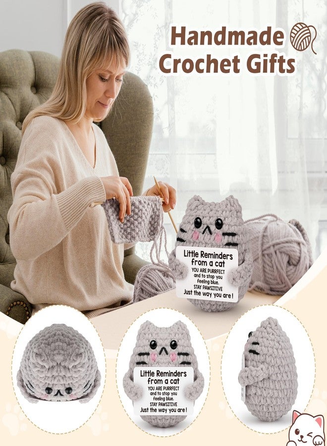 BharatBazaar Crochet Toys, Handmade Cat Crochet Animals, Cute Owl Plush Toy for Home and Office Decor, Emotional Support Animal Toy, Cute Things for Study Table Desk Decoration (8x6 cm, Grey) - Image 3