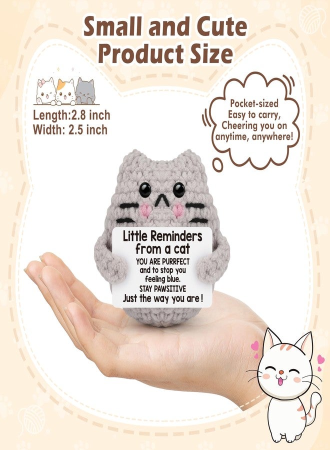 BharatBazaar Crochet Toys, Handmade Cat Crochet Animals, Cute Owl Plush Toy for Home and Office Decor, Emotional Support Animal Toy, Cute Things for Study Table Desk Decoration (8x6 cm, Grey) - Image 2