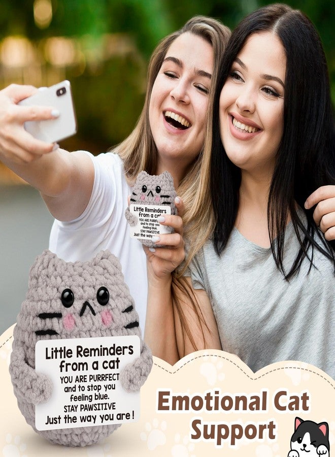 BharatBazaar Crochet Toys, Handmade Cat Crochet Animals, Cute Owl Plush Toy for Home and Office Decor, Emotional Support Animal Toy, Cute Things for Study Table Desk Decoration (8x6 cm, Grey) - Image 4