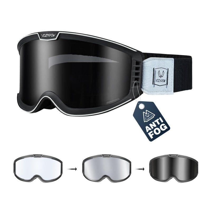 VOZAPOW Photochromic Motorcycle Goggles Anti Fog, OTG Dirt Bike Motocross Goggles UV Protection for Men Women MX Accessories - Image 1
