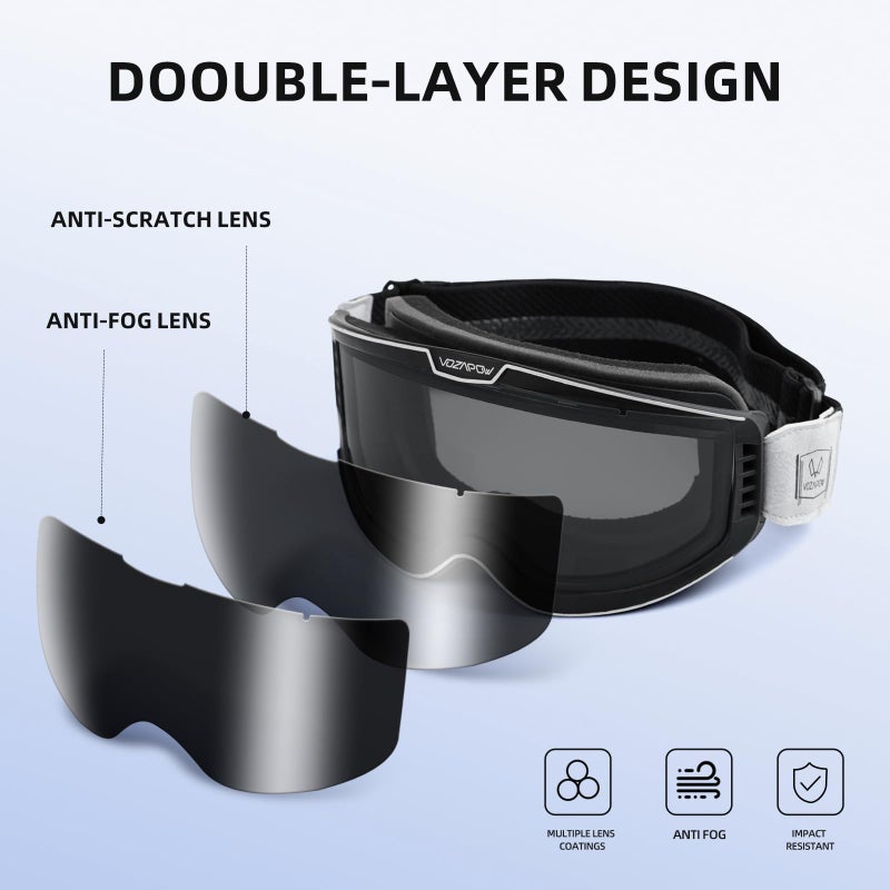 VOZAPOW Photochromic Motorcycle Goggles Anti Fog, OTG Dirt Bike Motocross Goggles UV Protection for Men Women MX Accessories - Image 4