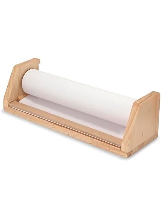 Melissa & Doug Wooden Tabletop Paper Roll Dispenser With White Bond 12 Inches - Image 4