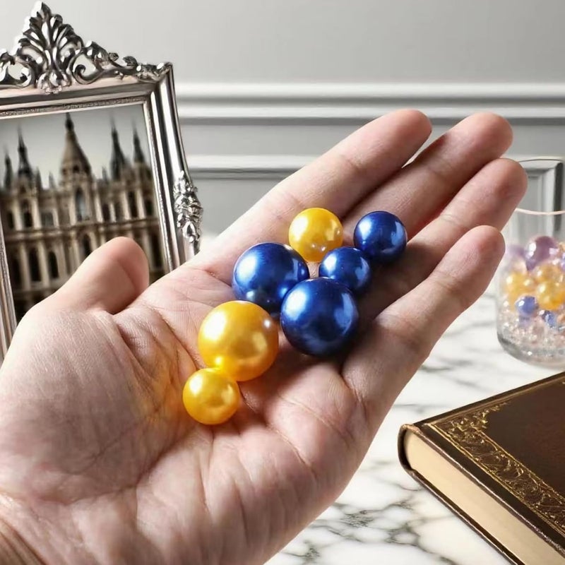 UDU 200 Pcs Vase Filler Pearl Beads No Hole Faux Polish Pearls for Centerpieces Vases Beads for vases Home Birthday Wedding Party Table Decor (Blue) - Image 4