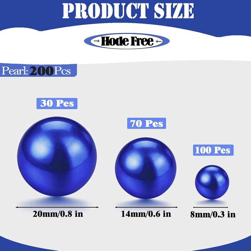 UDU 200 Pcs Vase Filler Pearl Beads No Hole Faux Polish Pearls for Centerpieces Vases Beads for vases Home Birthday Wedding Party Table Decor (Blue) - Image 3