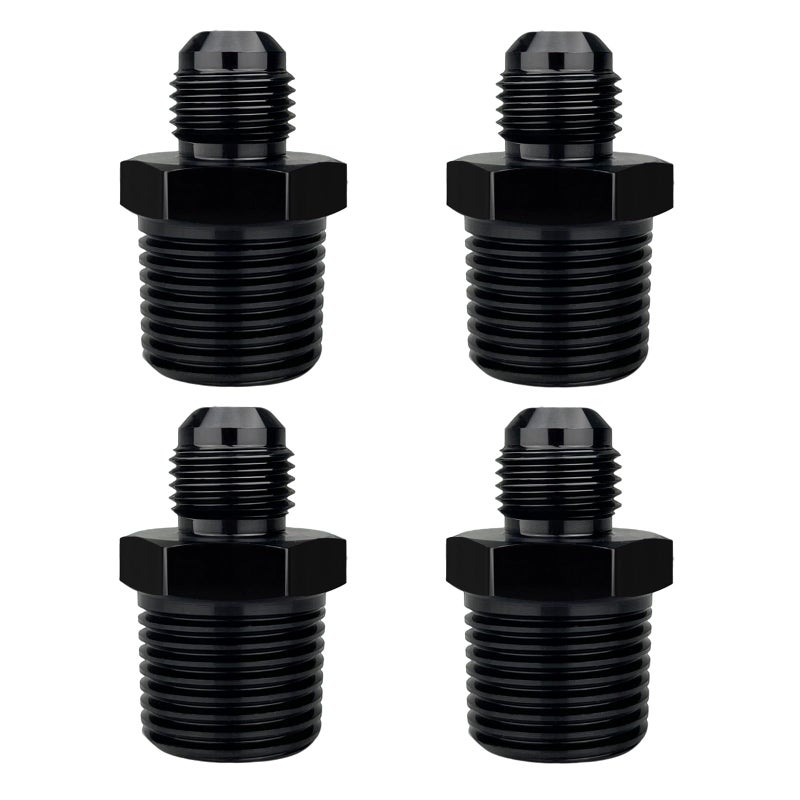 caqeg 6AN Male Flare to 12 NPT Pipe Fitting Adapter Aluminum Straight Black Pack of 4 - Image 3
