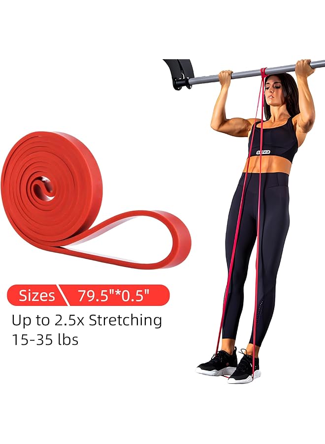 Omyoffice Resistance band Durable Highly Elastic Band Fitness Band Pull Up Exercise Band Heavy Duty Strength Workout Bands for gym Weightlifting Muscle Building CrossFit Yoga and Stretching. - Image 3