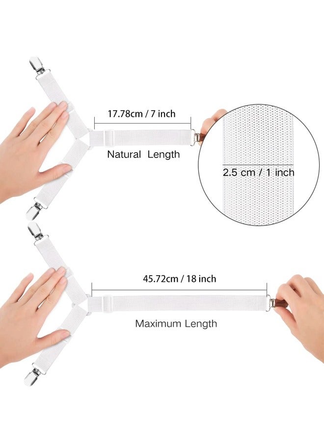 4 pcs Adjustable Bed Sheet Holder Straps Fasteners Clips Fasteners Suspenders Locker Gripper Scrunchie for Bed Mattress - Image 2