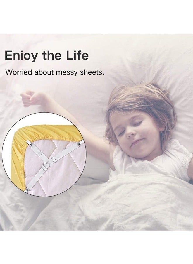 4 pcs Adjustable Bed Sheet Holder Straps Fasteners Clips Fasteners Suspenders Locker Gripper Scrunchie for Bed Mattress - Image 5