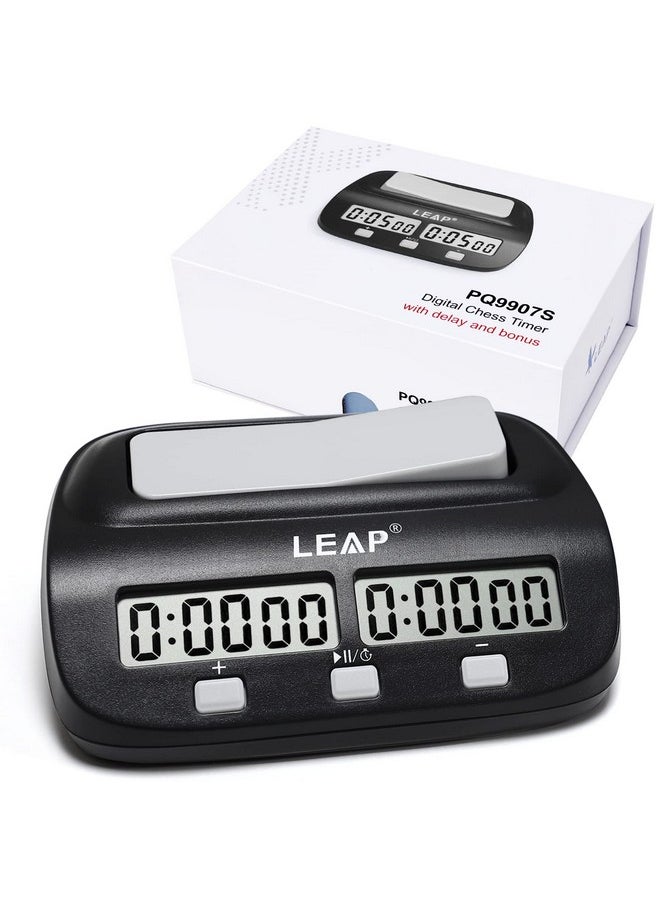 LEAP Chess Clock Digital Chess Timer Professional For Board Games Timer With Alarm Function Black (Official Store)  - Image 1