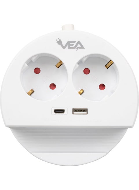 Vea VE-G1102C 2-Phone Stand with Holder Socket, USB Li Type-C Input Extension Cable 1.5 Meters