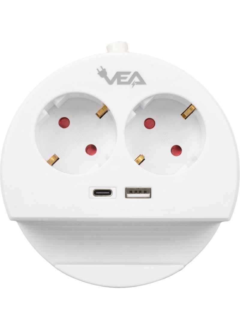 AYT Vea VE-G1102C 2-Phone Stand with Holder Socket, USB Li Type-C Input Extension Cable 1.5 Meters  - Image 1