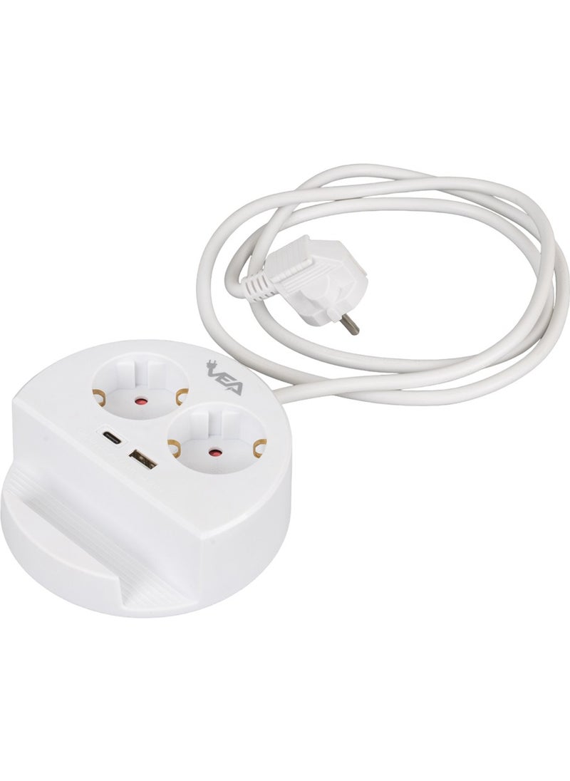 AYT Vea VE-G1102C 2-Phone Stand with Holder Socket, USB Li Type-C Input Extension Cable 1.5 Meters  - Image 2