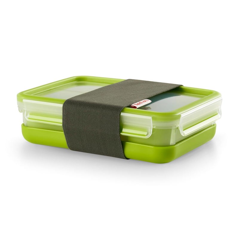 Tefal masterseal to go lunch box, rectangle, 1.2 liter, green/clear - k3100212