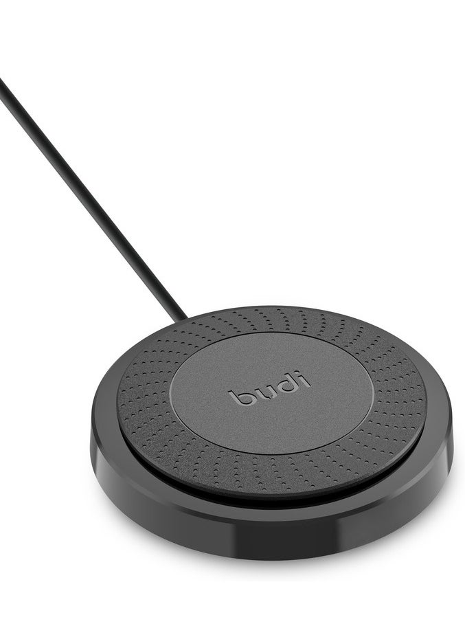 budi 10 WATT Metal Wireless Charger Black Color  - Image 2