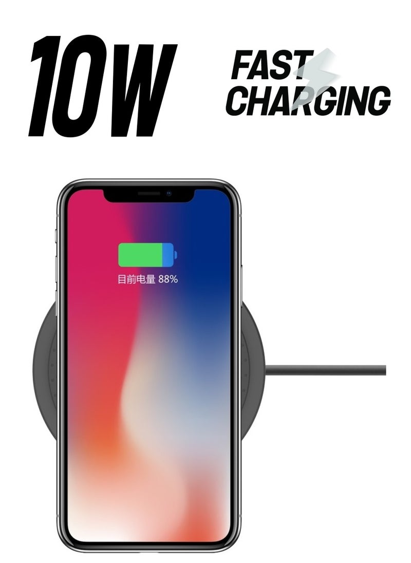 budi 10 WATT Metal Wireless Charger Black Color  - Image 1