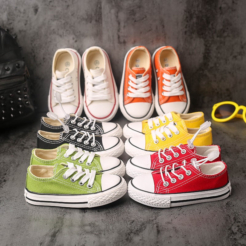 Children'S Shoes 2024 Korean Style Trendy Children'S Casual Shoes Colorfulful Shoelaces Kidsren'S Canvas Shoes Sneakers School White Shoes Baby Shoes - Image 5