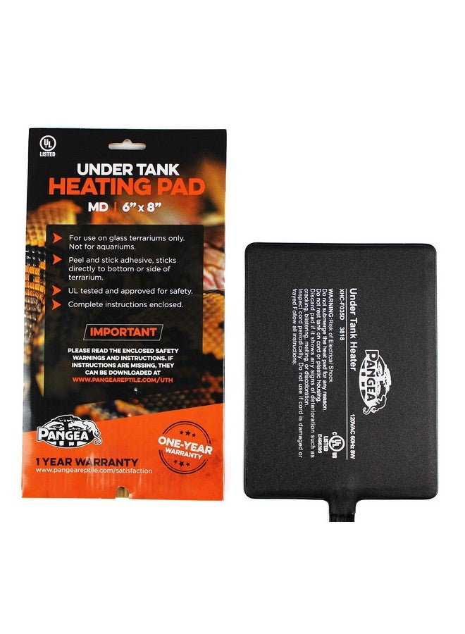 Pangea Pangea Reptile Heat Mat (Medium, 6x8, 10-20 gal), Black (UTH6x8)  - Image 1