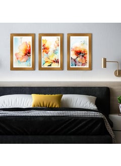 Paper Plane Design PAPER PLANE DESIGN Large Panels Frame Painting For Wall Decoration Floral Aesthetic Wall Painting For Living Room With Golden Frames. Wall Decor. (E)  - Image 4