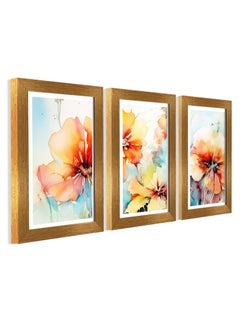 Paper Plane Design PAPER PLANE DESIGN Large Panels Frame Painting For Wall Decoration Floral Aesthetic Wall Painting For Living Room With Golden Frames. Wall Decor. (E)  - Image 2