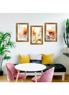 Paper Plane Design PAPER PLANE DESIGN Large Panels Frame Painting For Wall Decoration Floral Aesthetic Wall Painting For Living Room With Golden Frames. Wall Decor. (E)  - Image 5
